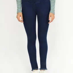 Angelfab Dark Blue Cotton Regular Fit Jeggings image 1