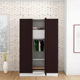 Godrej Interio Slimline 3-Door Steel Almirah, ShellWine Red (1-Year Warranty, 1 Locker, 2 Drawers) image 1