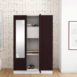 Godrej Interio Slimline 3-Door Steel Almirah, ShellWine Red (1-Year Warranty, 1 Locker) image 1