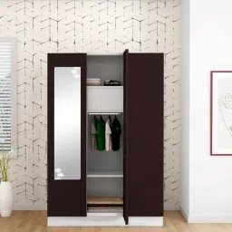 Godrej Interio Slimline 3-Door Steel Almirah, ShellWine Red (1-Year Warranty, 1 Locker, 2 Drawers) image 1