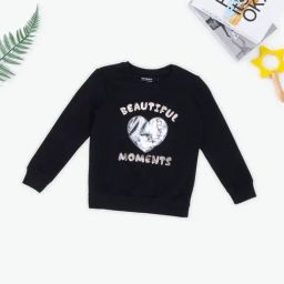 Pantaloons Junior Girls Jet Black Printed Sweatshirt-picture-32