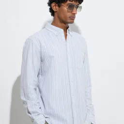WES Casuals by Westside Sage Striped Relaxed-Fit Cotton Shirt image 1