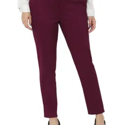 Solly by Allen Solly Purple Mid Rise Trousers-image-77