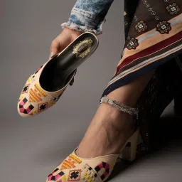 Shoetopia Women's Beige Mule Shoes image 1