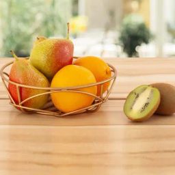 Aapno Rajasthan Gold Iron Fruit Basket - Set of 1-image-1