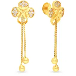 Malabar Gold and Diamonds 22k Yellow Gold Floral Earrings for Women-picture-31