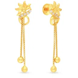 Malabar Gold and Diamonds 22k Yellow Gold Floral Earrings for Women-picture-39