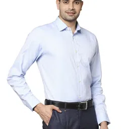 Park Avenue Blue Slim Fit Printed Shirt image 4