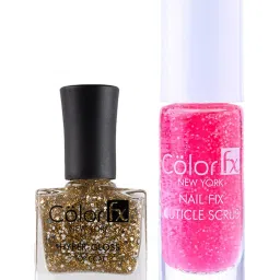 Color Fx Nail Fix Cuticle Scrub & Nail Enamel Combo - Pack of 2 image 1
