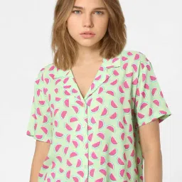 Only Green & Pink Printed Shirt-image-24