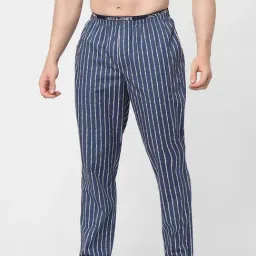 Jack & Jones Blue Cotton Regular Fit Striped Pyjamas-picture-19
