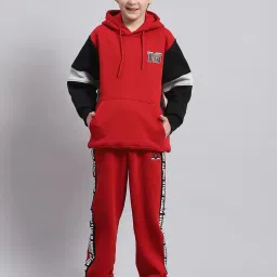 Monte Carlo Kids Red Printed Full Sleeves Tracksuit image 1