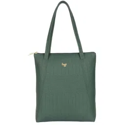Baggit Green Textured Large Tote Handbag image 1