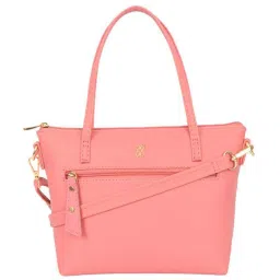 Baggit Pink Solid Small Tote Handbag image 1
