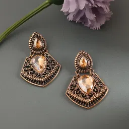 SOHI Textured Pear Drop Earrings For Women image 1