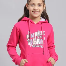 Monte Carlo Kids Magenta Printed Full Sleeves Sweatshirt image 1