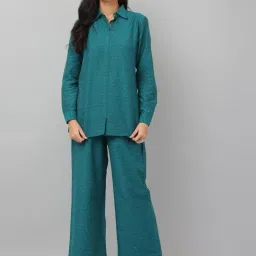 Kaanchie Nanggia Green Causal Wear Shirt and Pant Set image 1
