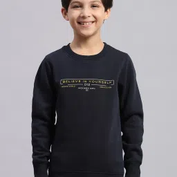 Monte Carlo Kids Navy Printed Full Sleeves Sweatshirt image 1