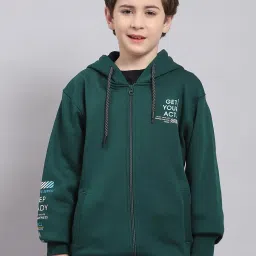 Monte Carlo Kids Green Printed Full Sleeves Sweatshirt image 1