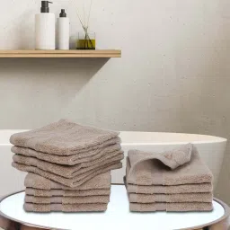 Bianca Paradiso Beige 100% Cotton 500 GSM Face Cloths - Set of 12 image 1