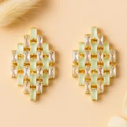 Karatcart Gold-Tone Plated Green Earrings for Women-image-86