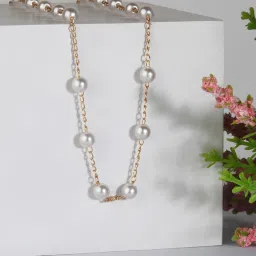 ToniQ Gold-Plated Beaded Necklace for Women image 1