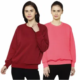 Vimal Jonney Maroon & Pink Round Neck Pullover - Pack of 2 image 1