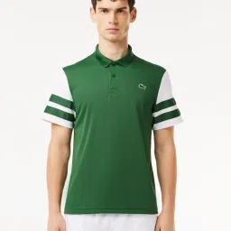Lacoste Green Regular Fit Printed Sports Polo image 1