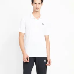 Adidas White Regular Fit Sports Polo image 1