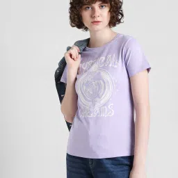 Only Lavender Cotton Graphic Print T-Shirt image 1