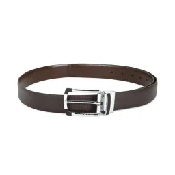 Louis Philippe Brown Textured Formal Leather Belt for Men image 1