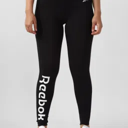 Reebok Black Cotton Printed Sports Tights image 1
