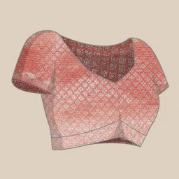 Banarasi Silk Works Red Silk Woven Saree With Unstitched Blouse image 4