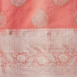 Banarasi Silk Works Red Silk Woven Saree With Unstitched Blouse image 5