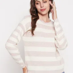 MADAME Pink & White Striped Sweater image 1