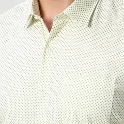 Peter England Beige Cotton Regular Fit Printed Shirt image 4