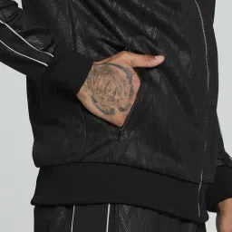 Puma Black Regular Fit Printed Sports Jacket image 5