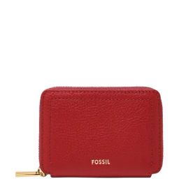 Fossil Logan Red Textured Zip Around Wallet for Women-picture-24