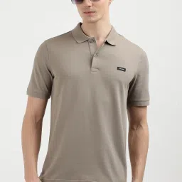 Calvin Klein Brindle Cotton Slim Fit Solid Polo T-Shirt image 1