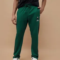 Fame Forever by Lifestyle Green Cotton Relaxed fit Print Track Pant image 1