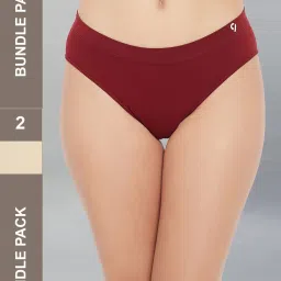 C9 Airwear Maroon & Beige Hipster Panty - Pack of 2 image 1