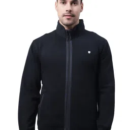 Cantabil Navy Regular Fit High Neck Sweatshirt image 1