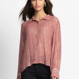 SHAYE Pink Textured Shirt image 1