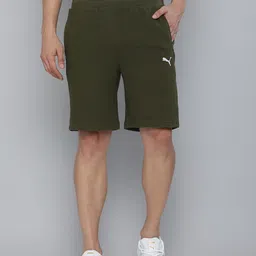 Puma Men Olive Green Ribbed Slim Fit Sports Shorts-picture-10