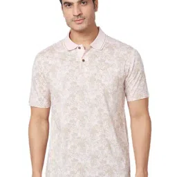 ColorPlus Brown Cotton Classic Fit Printed Polo T-Shirt-image-24