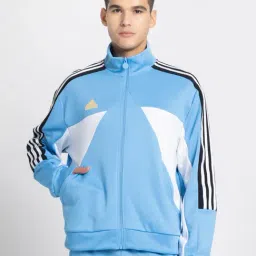 Adidas Blue 70% Polyester 30% Cotton Regular Printed Track Top-picture-16