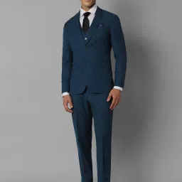 Louis Philippe Blue Slim Fit Texture Three Piece Suit image 1