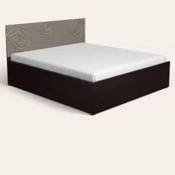 Godrej Interio Upmods Flowr Engineered Wood King Box Bed - Cinnamon & Grey - Knock Down image 1