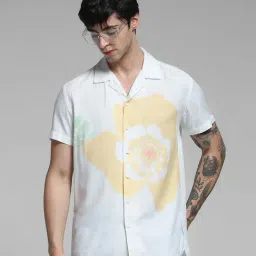 Jack & Jones White Cotton Comfort Fit Floral Print Shirt image 4