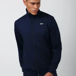Reebok Navy Cotton Regular Fit Sports Jacket image 1